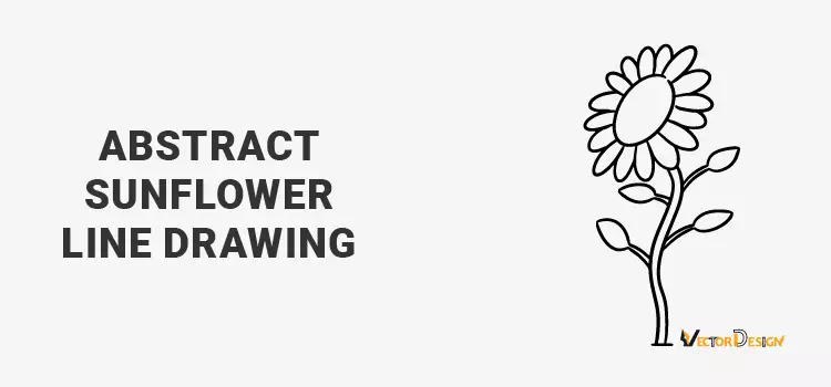 Abstract sunflower line drawing- vector design us, inc.