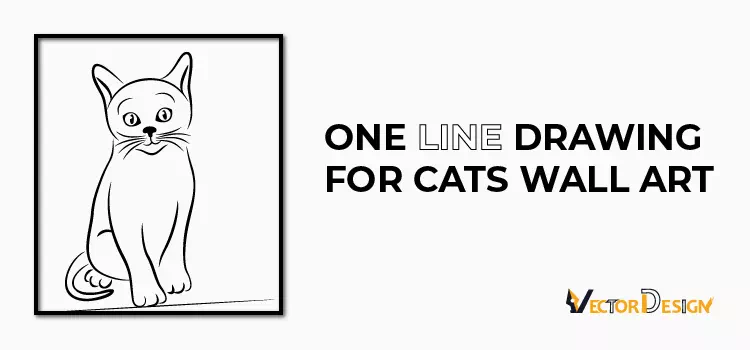 One line drawing for cats wall art