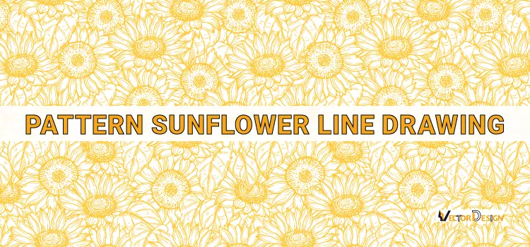 Pattern sunflower line drawing- vector design us, inc.