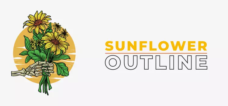 Sunflower Outline- vector design us, inc.