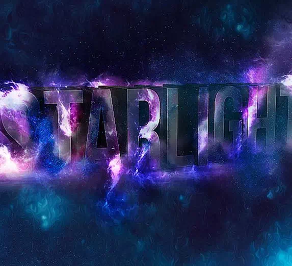 3D Star Light Text Effect in Photoshop