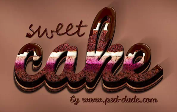 Cream And Chocolate Cake Photoshop Text Effect