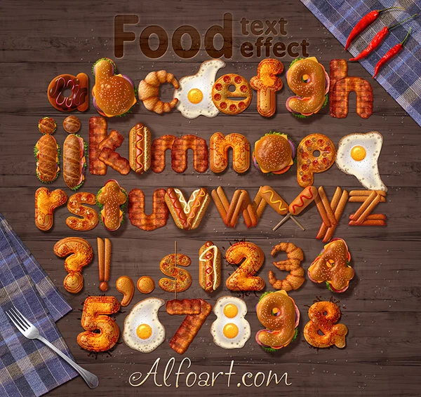 Food Text Effect