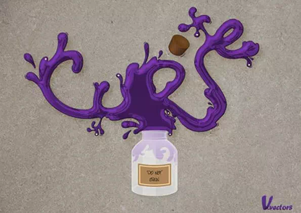 Jar Illustration and Splashy, Purple Text Effect