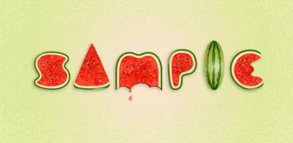 Watermelon Text Effect in Illustrator