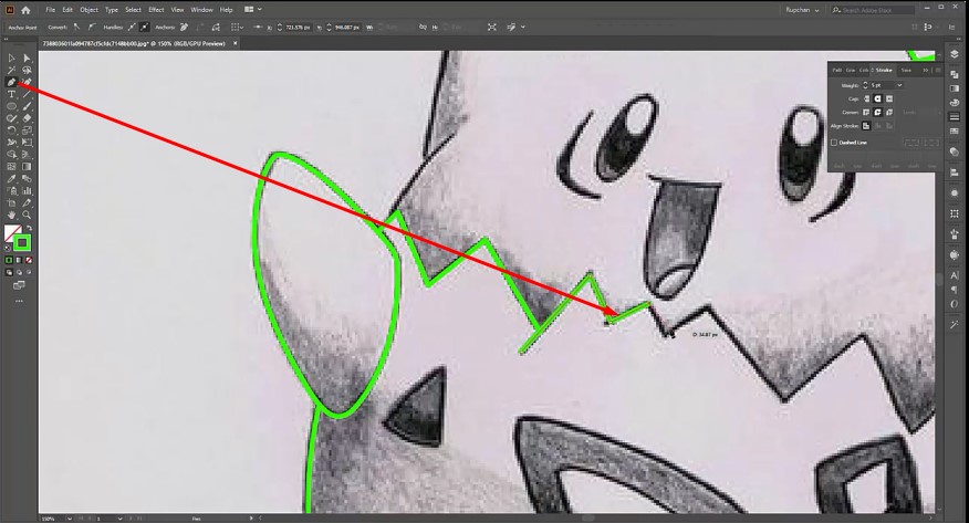 draw line with pen tool