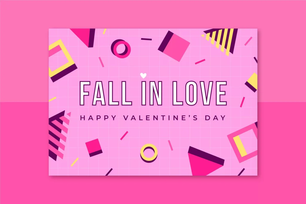Memphis Childlike Valentines Day Card