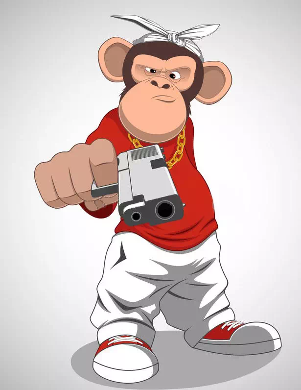 Monkey Holding Guns