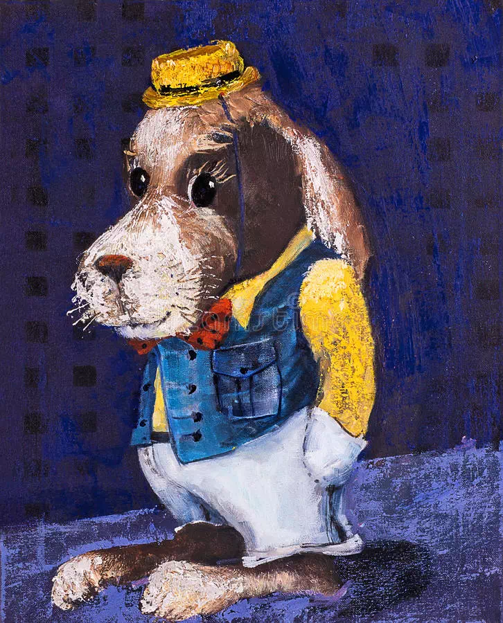 Cute Dog in Dandy Clothing - Dog artwork