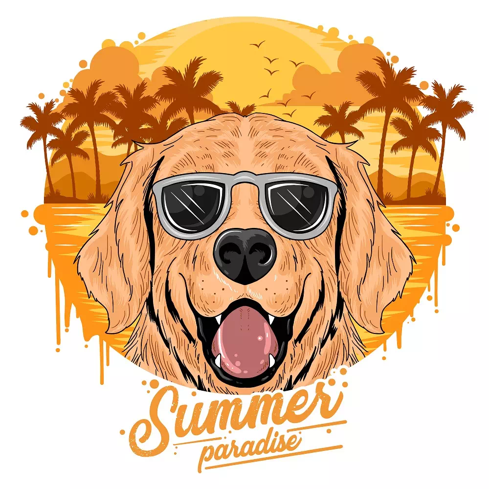 Summer Paradise Puppy - Dog artwork