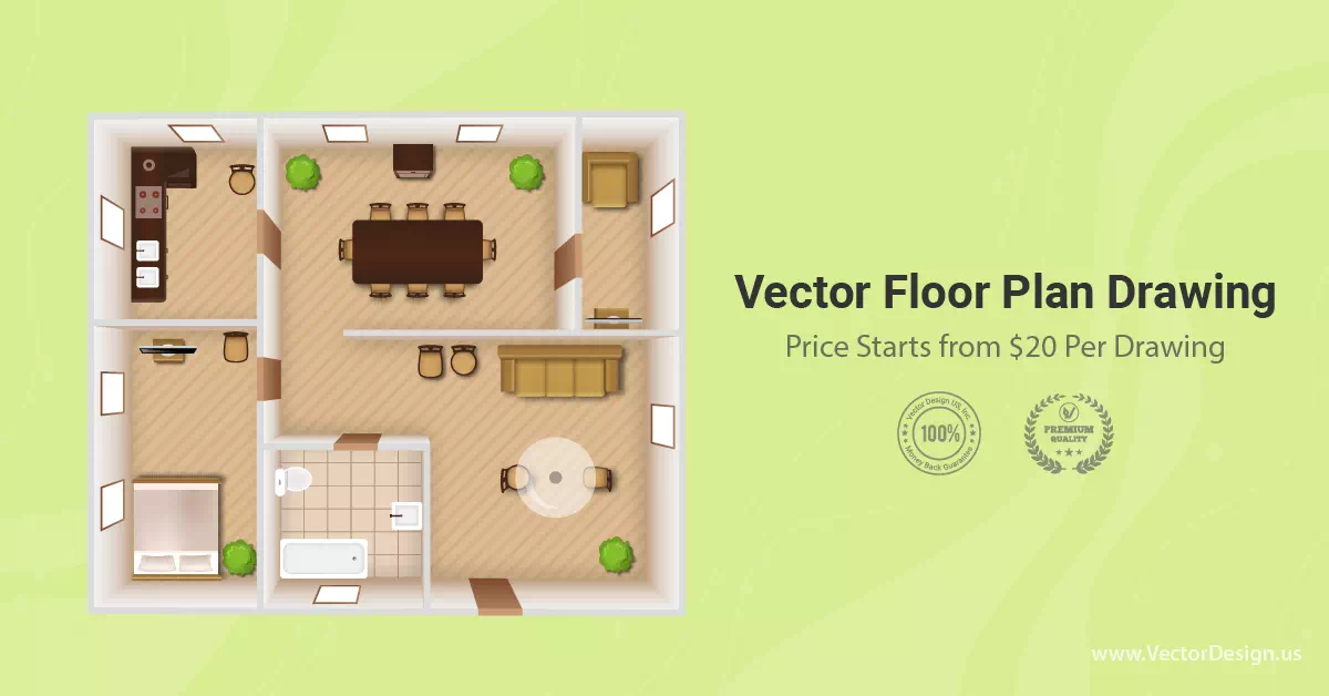 Vector Floor Plan Drawing