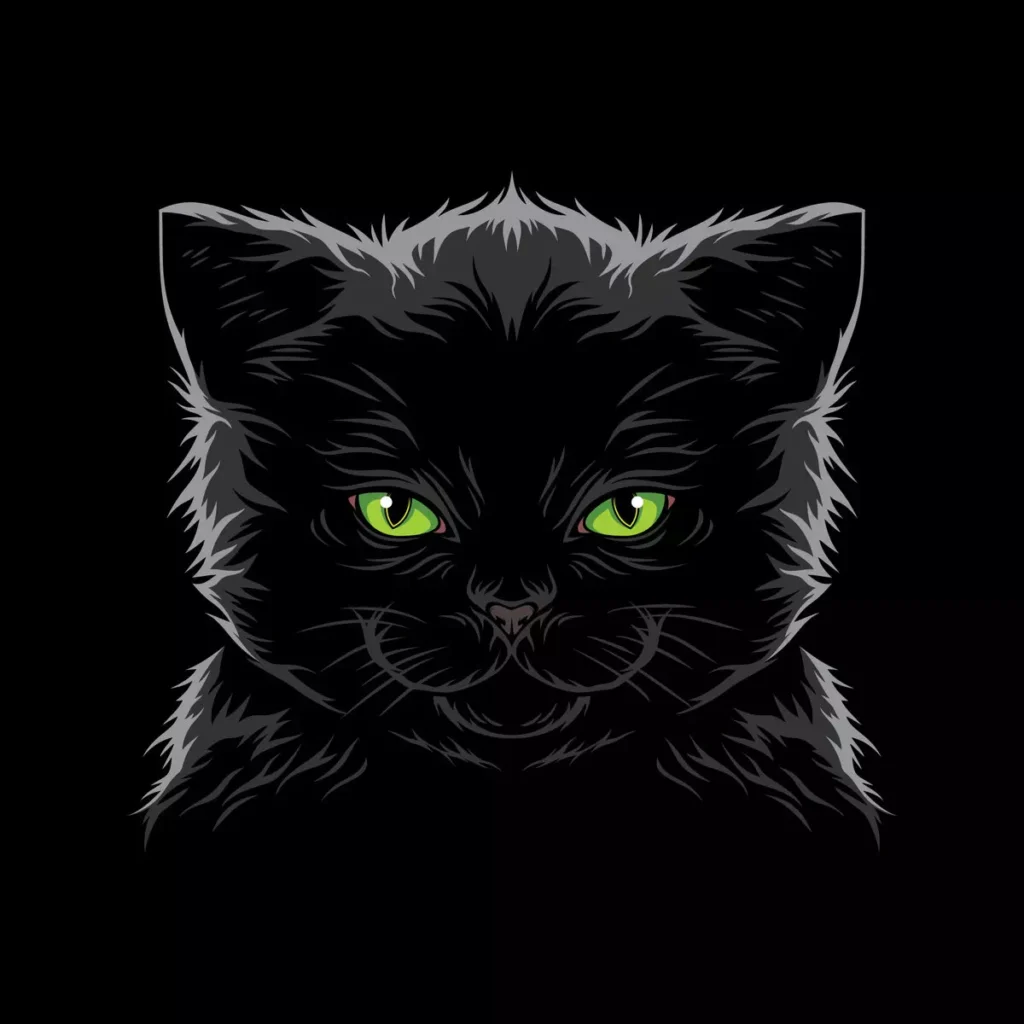Cool Black Cat Face - Vector Design US, Inc.