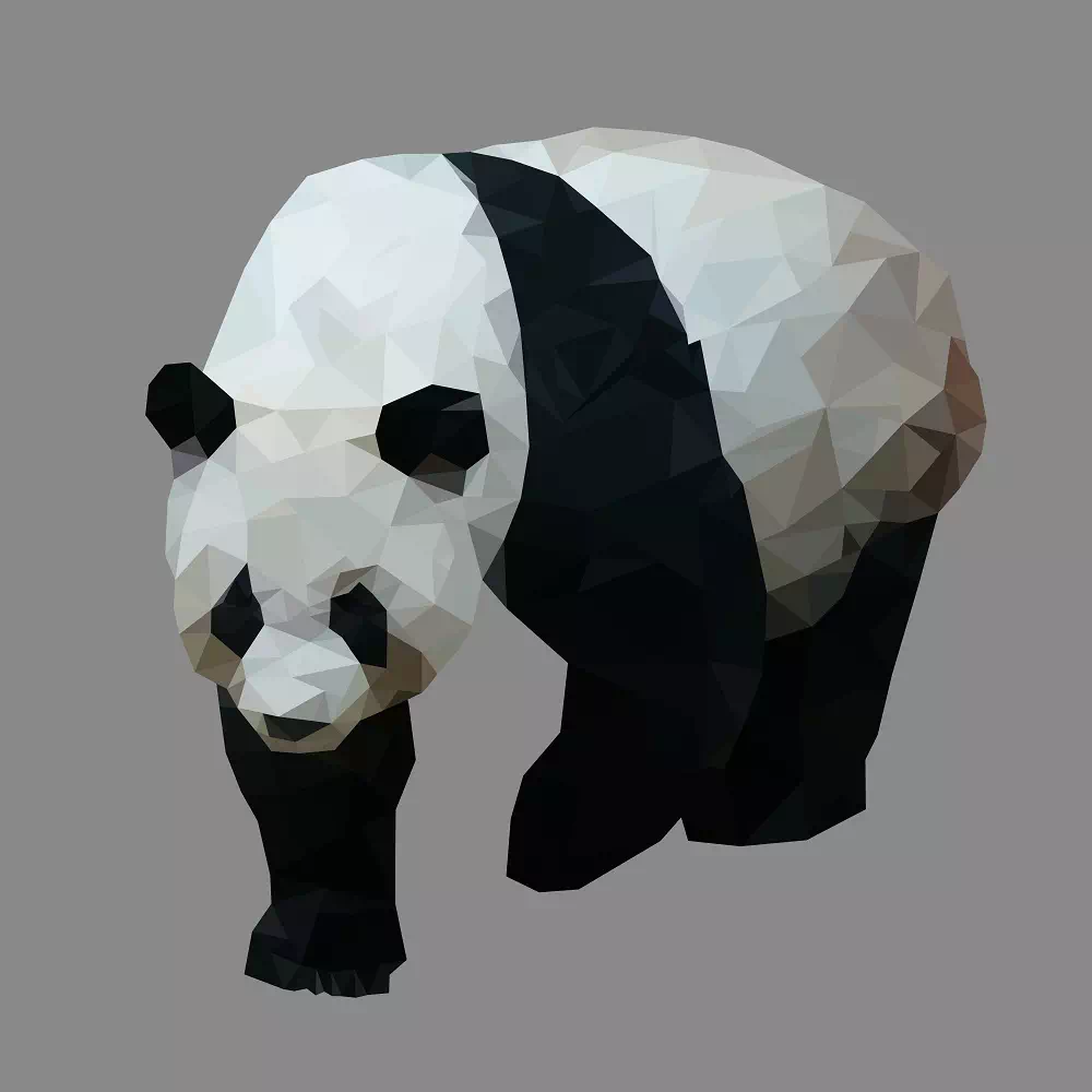 Geometric Low Polygonal Panda - Vector Design US, Inc.