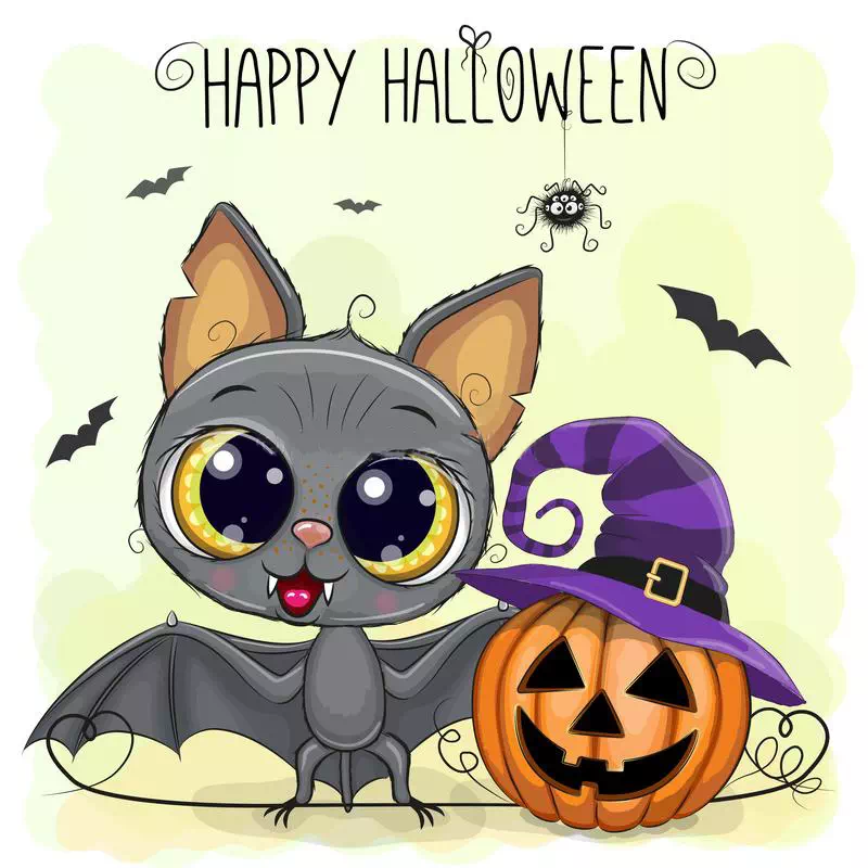Cute Bat in a Halloween Hat - Vector Design US, Inc.