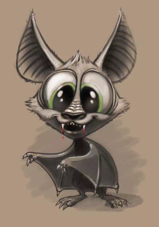 Scary Blood sucking Bat Cartoon - Vector Design US, Inc.
