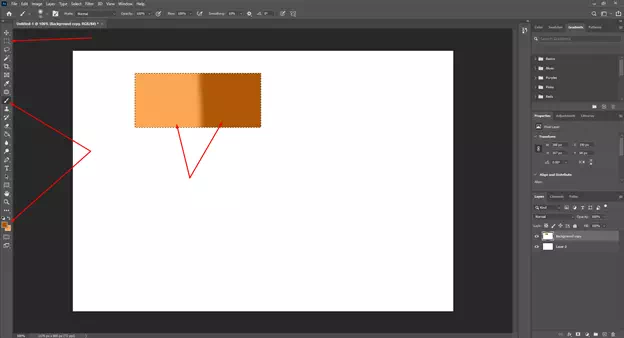Create a box by Rectangular Marquee tool or pen tool