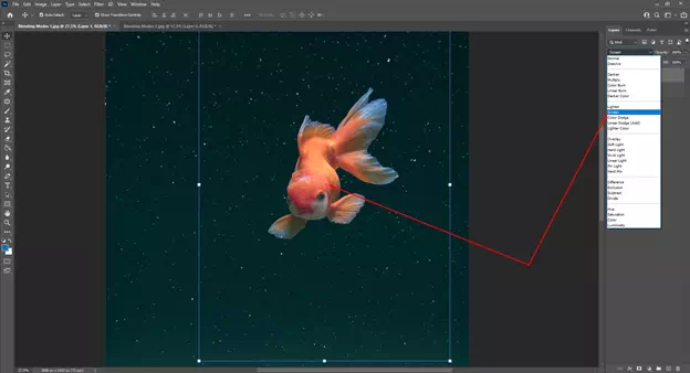 Hover the mouse on the blending tools and get the result