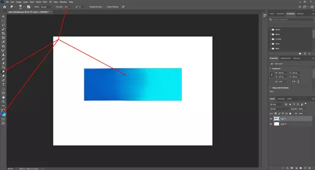 Open Photoshop, take a new layer and create a box with the Rectangular Marquee tool