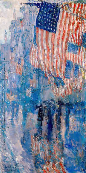 The Avenue in the Rain by Childe Hassam