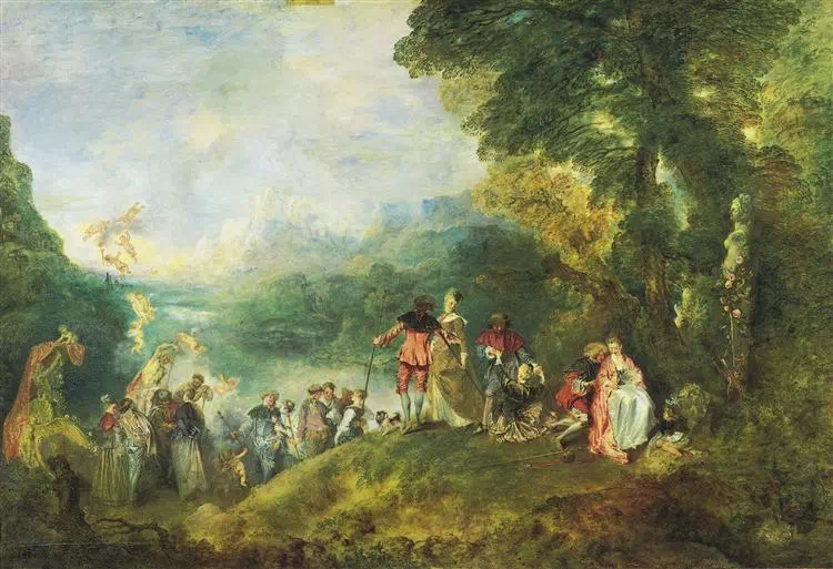 The Embarkation to Cythera by Antoine Watteau