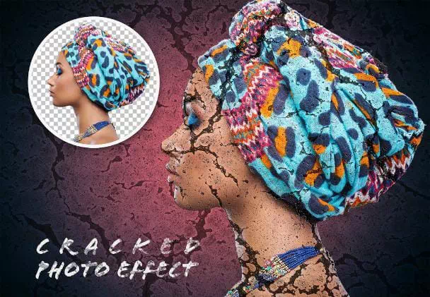 Cracked Portrait Photo Effect Mockup - Vector Design US, Inc.