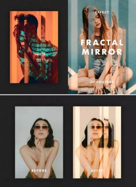 Fractal Mirror Poster Photo Effect Mockup - Vector Design US, Inc.