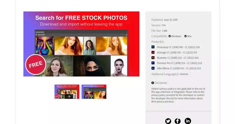 Free Stock Search - Photoshop plugin