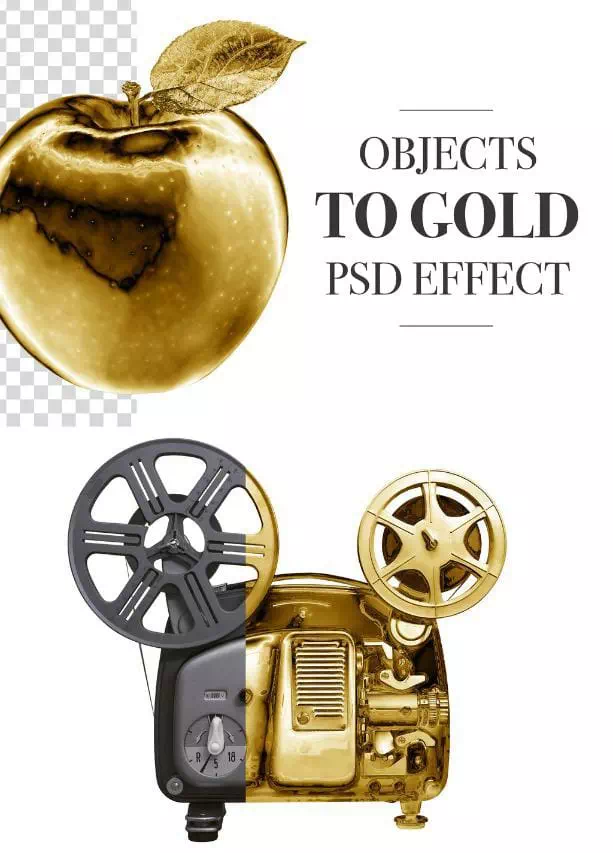 Golden Object PSD Effect - Vector Design US, Inc.