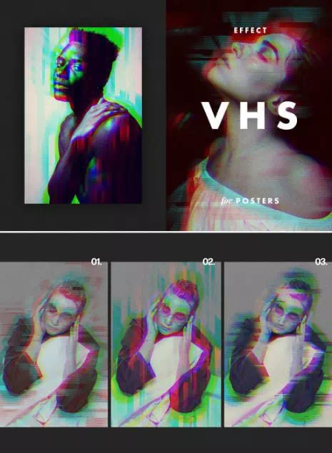 VHS Glitch Poster Photo Effect - Vector Design US, Inc.