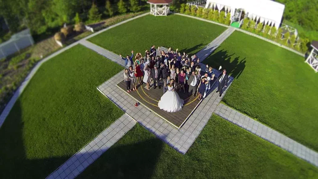 drone photoshoot in wedding