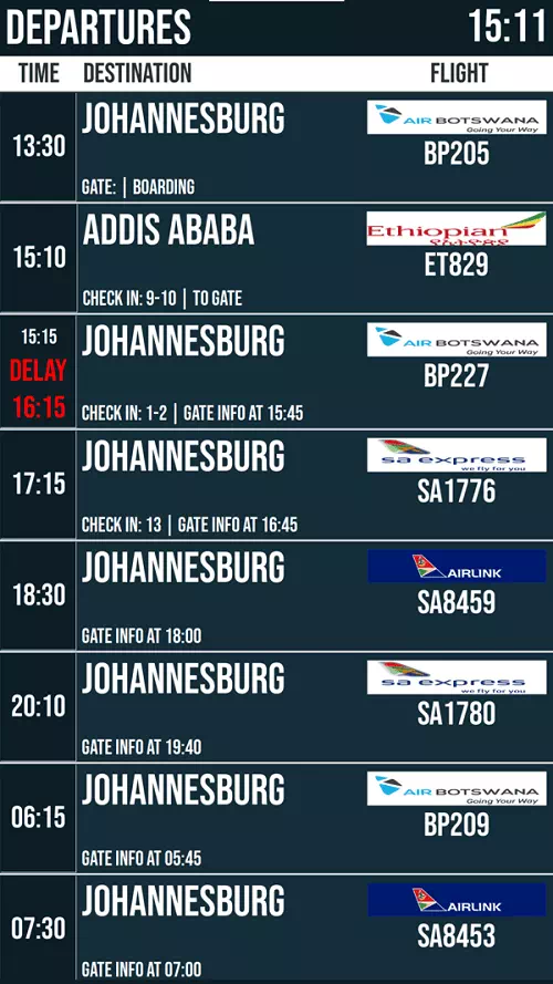 Flight schedule image