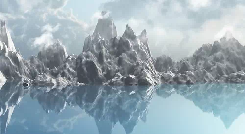 3d render of a mountain range of ice
