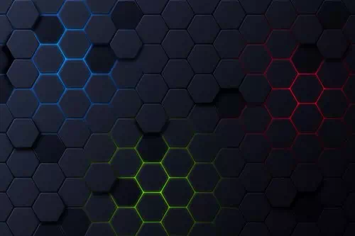 Dark Hexagonal Wallpaper with Gradient Color