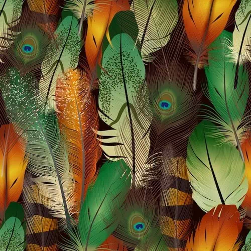 Free vector feathers realistic pattern