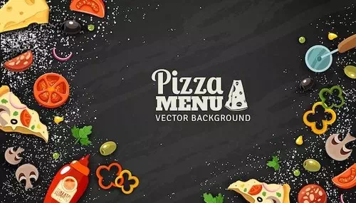 Free vector pizza menu chalkboard background