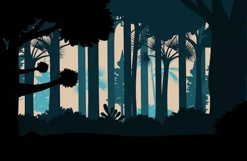 Free vector silhouette jungle landscape background
