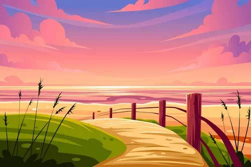 Free vector summer landscape background