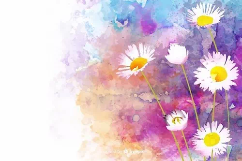 Free vector watercolor natural background with daisies