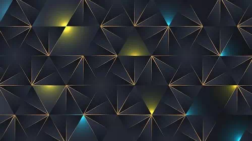 Vector dark background with golden abstract triangle
