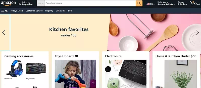 Amazon’s Color Palette in Website Design