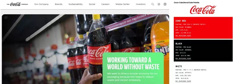 Coca-Cola's Iconic Color Palette in Website Design