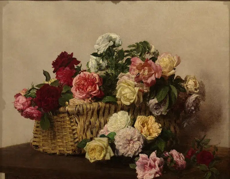 Basket of Roses by Henri Fantin-Latour