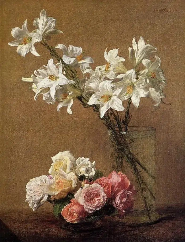 Roses and Lillies by Henri Fantin-Latour
